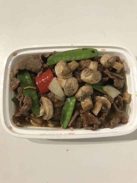 40H- Beef with mushroom & snow peas 牛肉什菇雪豆